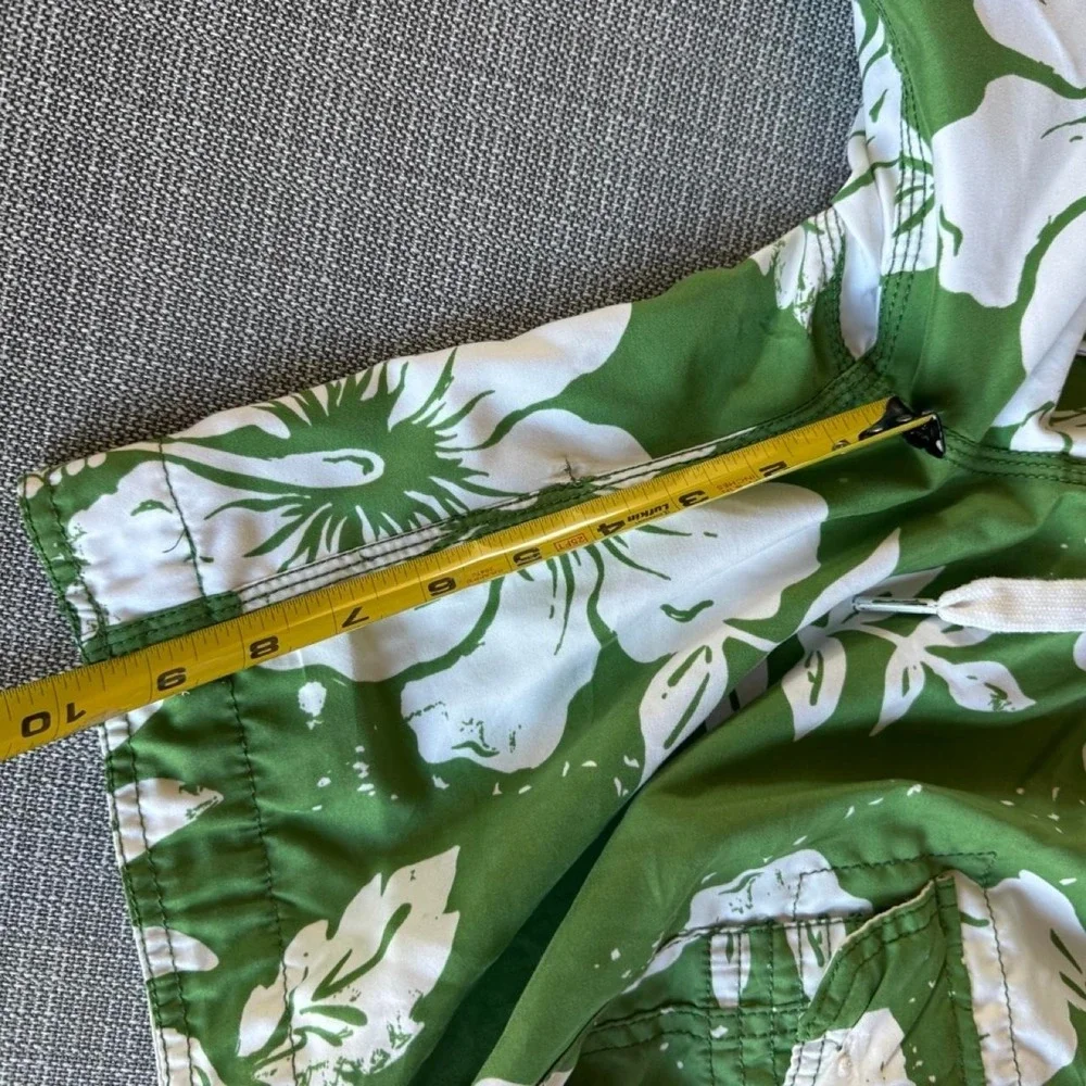 Abercrombie & Fitch green & white floral swim shorts
